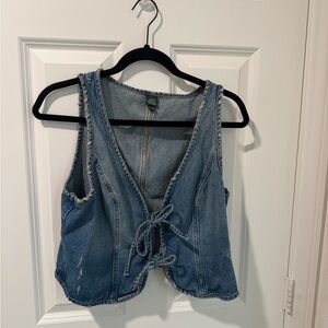 Wild Fable Denim Tie Front Vest